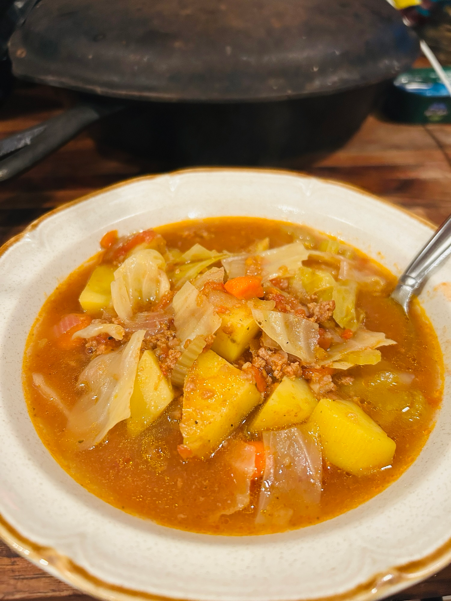 Simple Beef & Cabbage Soup